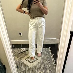 Madewell Wide Leg Pleated Trouser Pants White Women's Size 26